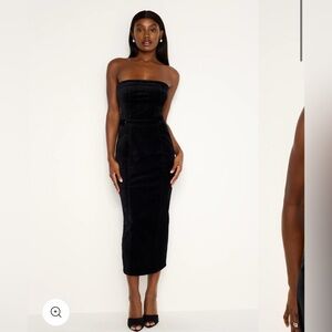 Good American Elegant Black Strapless Long Dress-Fit For Success